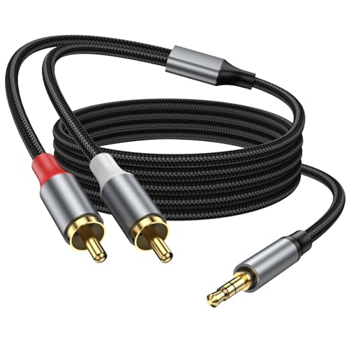 KAYQINHO 3.5mm to RCA Cable 6.6FT, Auxiliary to RCA Headphone Mal by KAYQINHO - Angle View 1