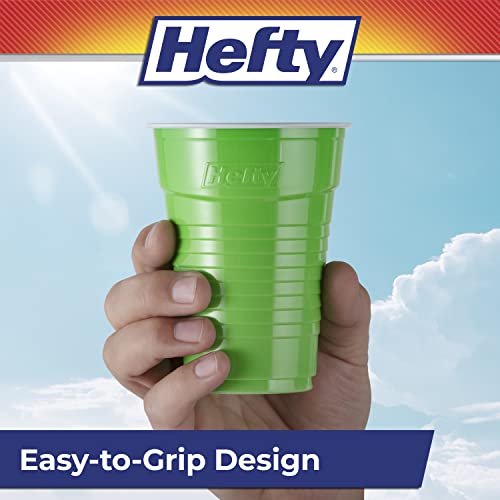 Hefty Party On Disposable Plastic Cups, Assorted, 16 Ounce, 100 - Product Imagery