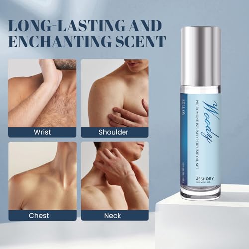 Aeshory Pheromone Perfume for Men - 2 Pcs Roll-On Pheromone - Product Imagery