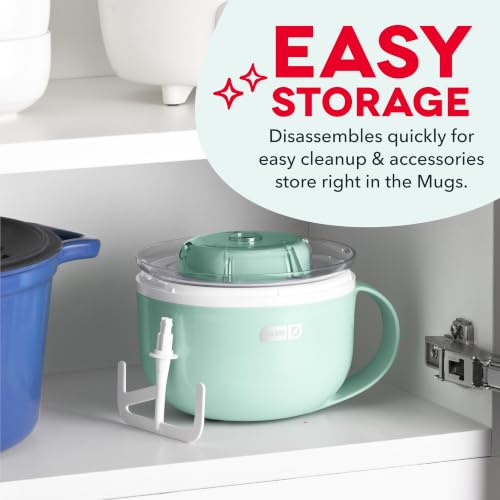 Dash My Mug Ice Cream Maker Bundle, 2 Half-Pint Freezer Mugs, - Product Imagery