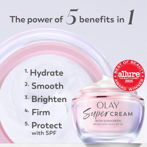 Olay Super Cream with Sunscreen SPF 30, Lightweight Face - Product Imagery
