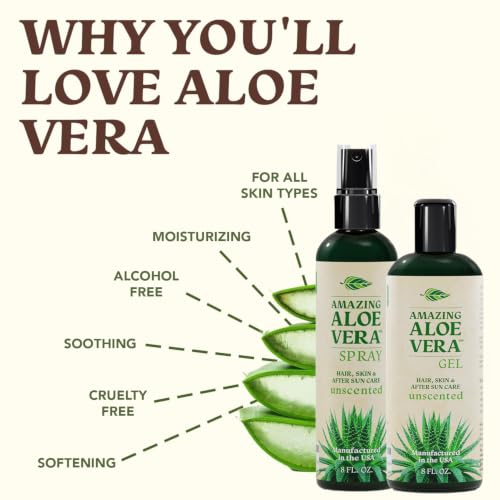 Green Leaf Naturals Aloe Vera Spray, After Sun Care for Face, - Product Imagery