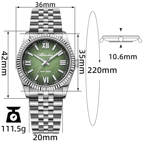 ADDIESDIVE 10.6 MM Luxury Watches for Men Women Roman Numerals - Product Imagery