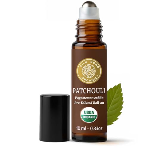 Silk Road Organic Patchouli Essential Oil Sultry Roll On, USDA - Product Imagery