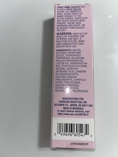 Retinol Serum Under Eye Roller, Fragrance Free, with Hyaluronic - Product Imagery
