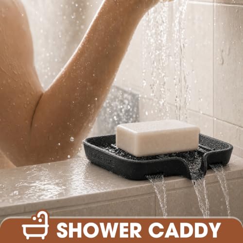 CAKETIME 2 Pack Silicone Soap Dish with Drainage Holes for - Product Imagery