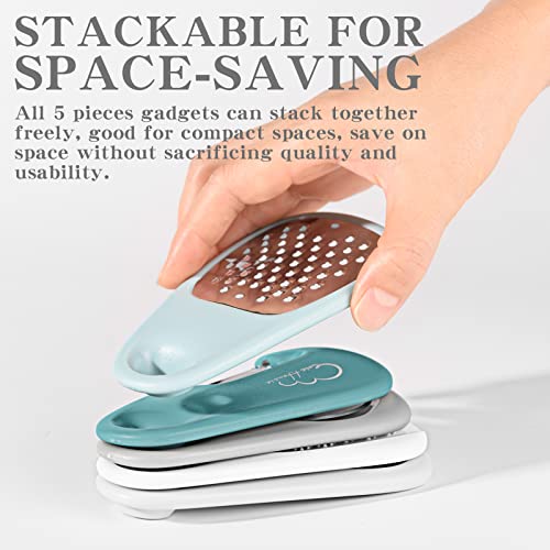 Kitchen Gadgets Set, Stackable for Saving Space, Blue, 5 Pieces - Product Imagery