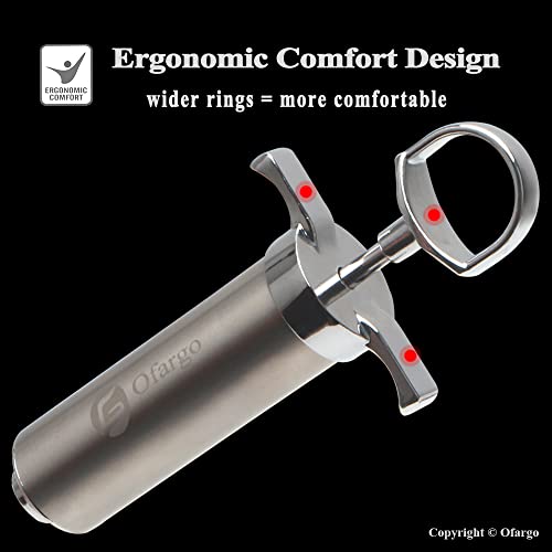Ofargo Stainless Steel Meat Injector Syringe Kit with 4 Marinade - Product Imagery