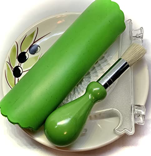 Premium Ceramic Garlic Grater Plate Set - White Olive - Product Imagery