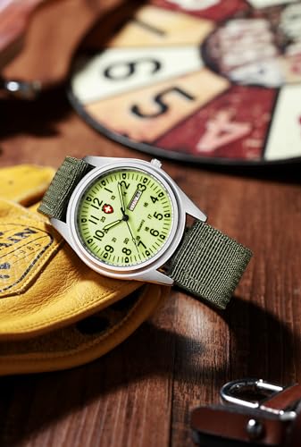 Gosasa Unisex Military Field Watch, Analog Quartz Watch with - Product Imagery