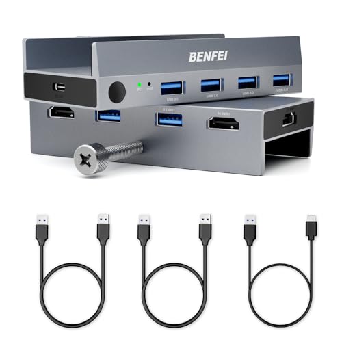 BENFEI USB 3 0 HDMI KVM Switch with 4 USB 3 0 Ports for 2 - BENFEI Official Imagery - 1