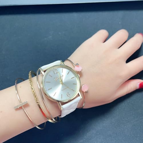 10 Pack Women Men Unisex Platinum Watches Roman Leather Band - Product Imagery