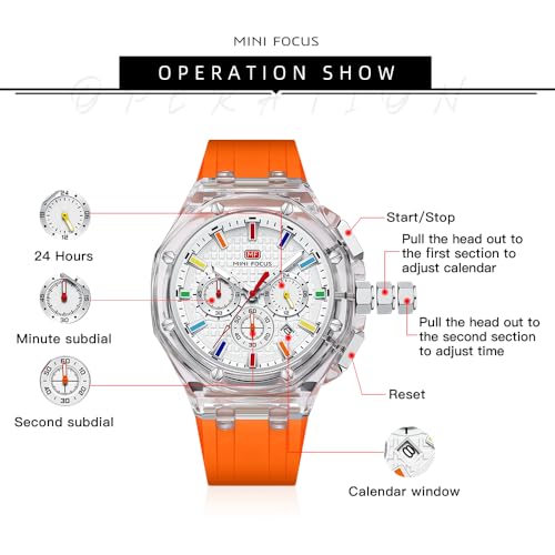 MINI Focus Men Watches,Unique Transparent (Mutifunction/Light - Product Imagery