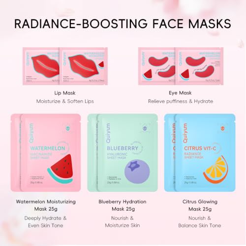 26PCS Face Masks& Lip& Eye Masks Skin Care Set for Women Teens - Product Imagery