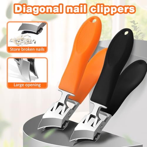 Wide Jaw Opening Anti-Splash Slanted Nail Clipper, Fingernail - Product Imagery