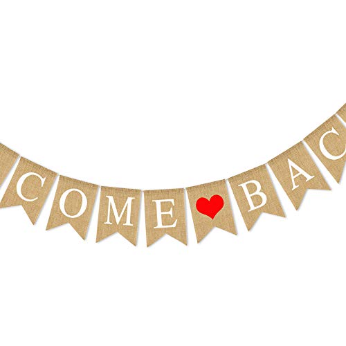 SWYOUN Burlap Welcome Back Banner Back to Home School Office - Product Imagery