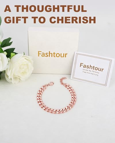 Copper Bracelet for Men & Women, 99.9% Pure Copper Cuban Link - Product Imagery