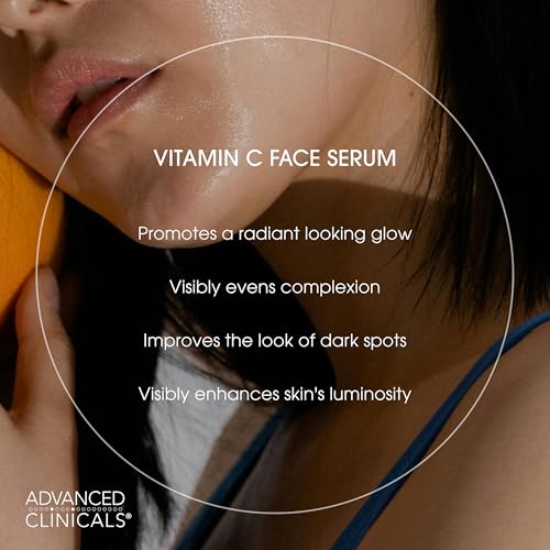 Advanced Clinicals Brightening Vitamin C Serum For Face With - Product Imagery