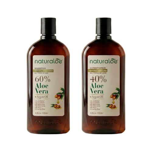 Naturaloe Repairs & Moistures Shampoo + Conditioner - 100% Vegan Formula - Naturaloe Official Product View 1