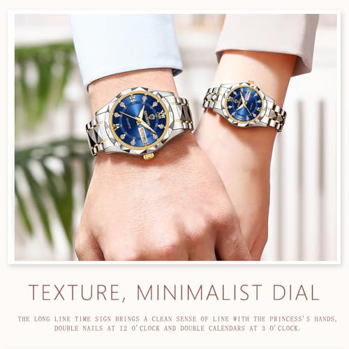 2PCS Valentines Couple Pair Watches Men and Women Luminous - Product Imagery