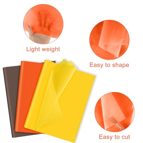NEBURORA 60 Sheets Fall Tissue Paper Set Thanksgivings Gift - Product Imagery
