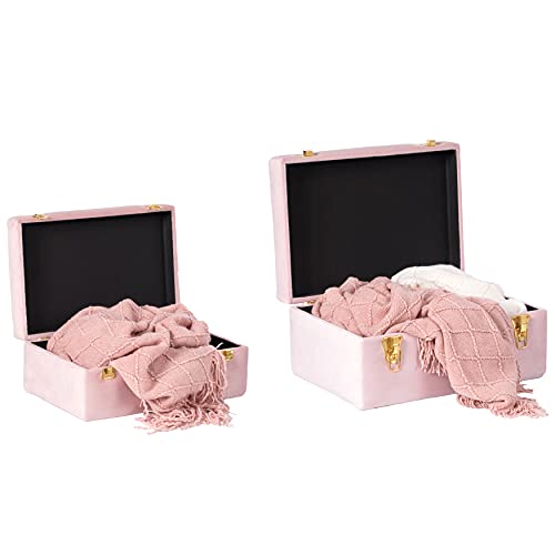 Vintiquewise Decorative Tufted Velvet Suitcase Treasure Chest - Product Imagery