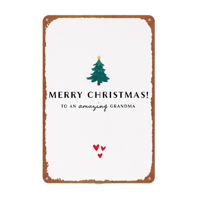 Merry Christmas to An Amazing Grandma Print Metal Sign 8x12 Inch - Product Imagery