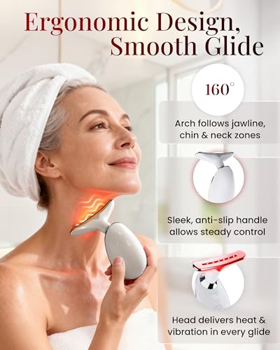 Face Massager Tool with 7 Color LED Light, Ion & Vibration & - Product Imagery