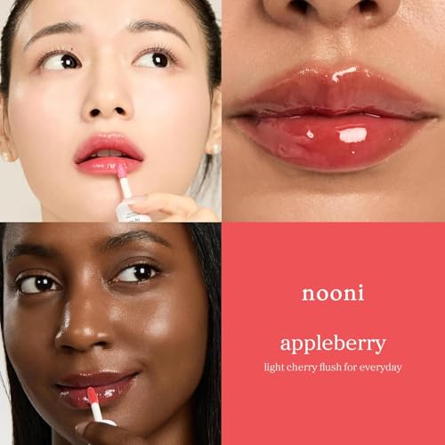 NOONI Korean Lip Oil Set - Appleberrry & Appleplum - Plumping - Product Imagery