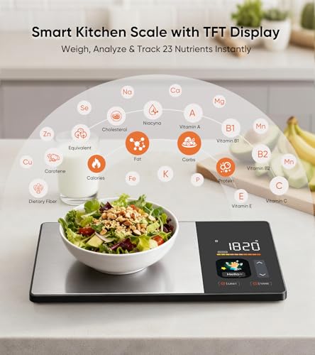Food Scale with Nutritional Calculator, TFT Display, Track 23 - Product Imagery