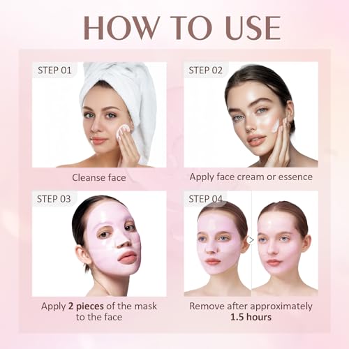 Rose Bio-Collagen Deep Hydrating Face Masks, 2 Pack Sheet Masks - Product Imagery