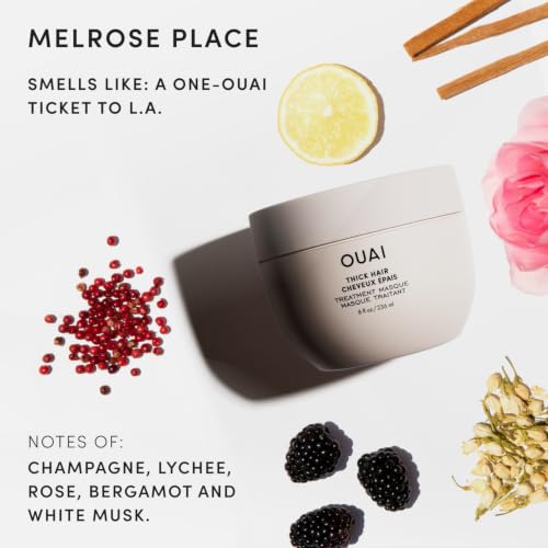 OUAI Thick Hair Mask - Deep Conditioning Hair Mask (8 Fl Oz) - Product Imagery