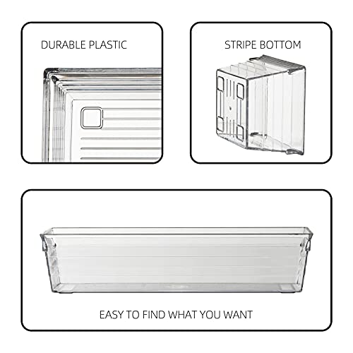 Clear Plastic Drawer Organizer Tray for Vanity Cabinet (Set of - Product Imagery