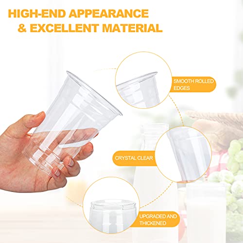 TashiBox 100 Count - 16 Ounce Plastic Cups, Ice Coffee Cups To - Product Imagery
