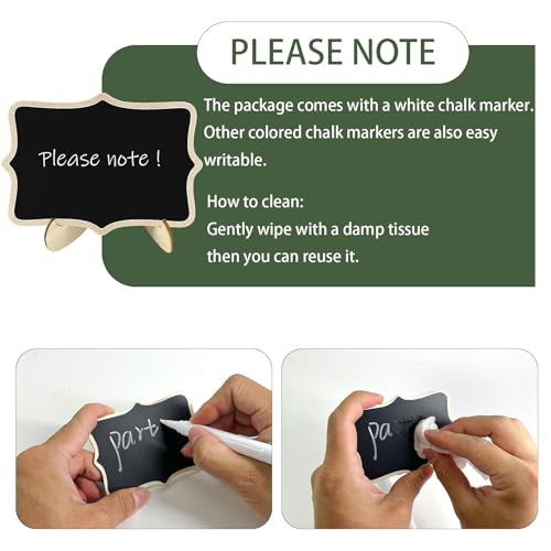 12pcs Mini Chalkboard Signs with Stand,Food Labels for Party - Product Imagery