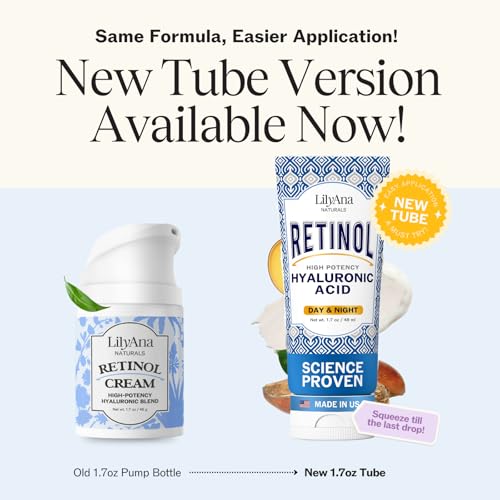 LilyAna Naturals Retinol Cream - Anti-Aging Moisturizer for Face - Product Imagery