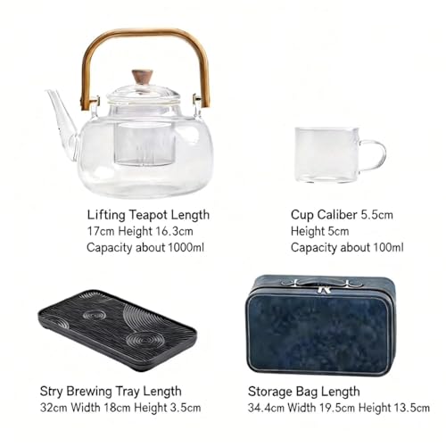 Travel Gongfu Tea Set – Portable Borosilicate Glass Teapot with - Product Imagery