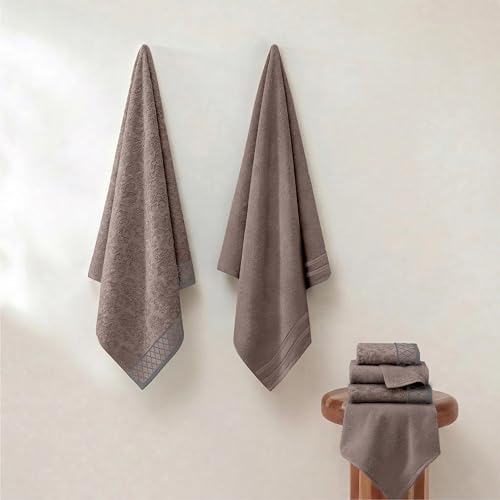 Modern Threads 6 Piece Bath Towel Set – Bathroom Towel Set with - Product Imagery