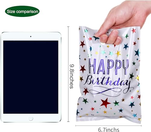 PintreeLand Happy Birthday Party Favor Bags 40 PCS, Plastic - Product Imagery