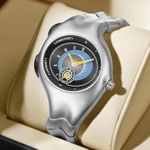 MASTOP Futuristic Quartz Metal Wrist Watch for Men and Women, - Product Imagery