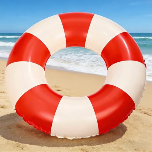 4 PCS Striped Inflatable Pool Floats for Swimming Pool Party - Product Imagery