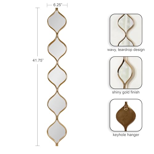 Kate and Laurel Loxi Slim Teardrop Panel Wall Mirror, 7 x 42, - Product Imagery
