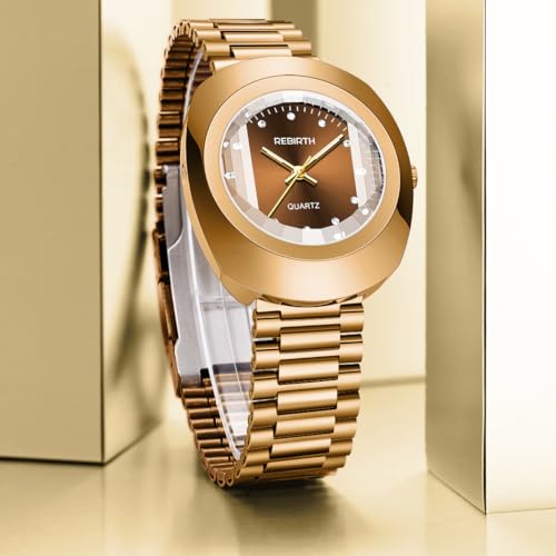 FANMIS Luxury Men's and Women's Golden Business Diamond Watch - Product Imagery