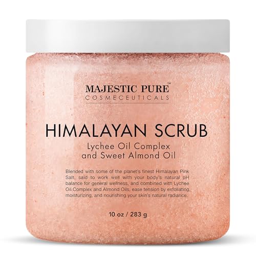Majestic Pure Himalayan Salt Body Scrub, Lychee Oil Exfoliant - Majestic Pure Official Product View 1