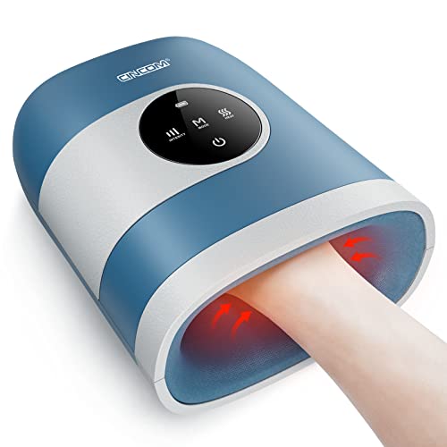 CINCOM Upgraded Hand Massager with Heat and Compression, Blue - Product Imagery