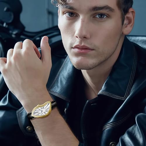 Gosasa Creative Melting Analog Quartz Watch, Leather or Steel - Product Imagery