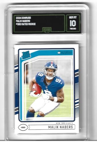 Graded Gem Mint 10 Malik Nabers Football Rookie Card 2024 - Product Imagery