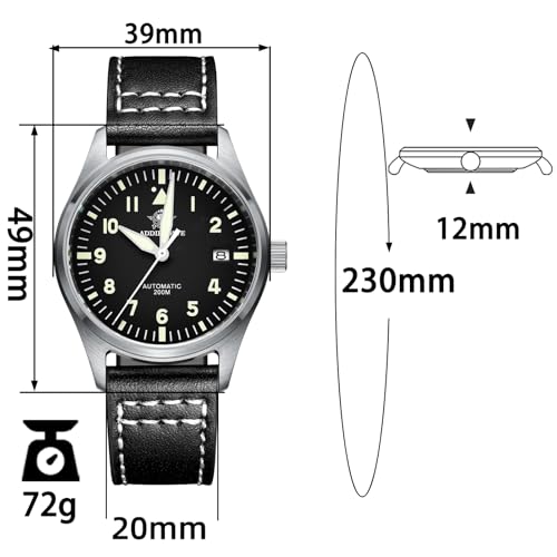 ADDIESDIVE Automatic Watches for Men Stainless Steel Diver 200 M - Product Imagery