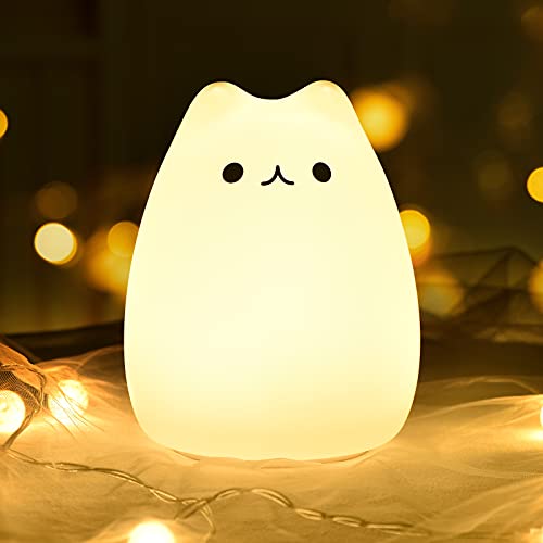 GoLine Cat Lamp, Cute Kitty Night Light, Gifts for Women Teen Girls Ba - View 1