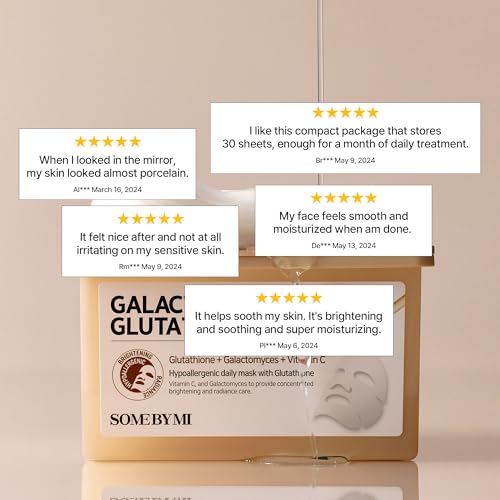 SOME BY MI Galactomyces Glutathione Daily Mask - 30 Sheets, - Product Imagery